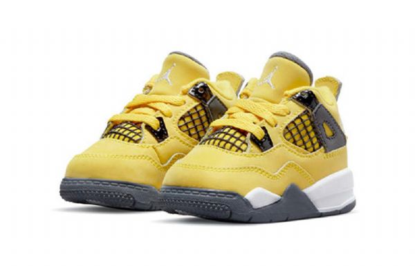 Nike Air Jordan 4 Retro Td Sko Til Børn Gul