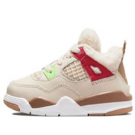 Nike Air Jordan 4 Retro Td Sko Til Børn Khaki