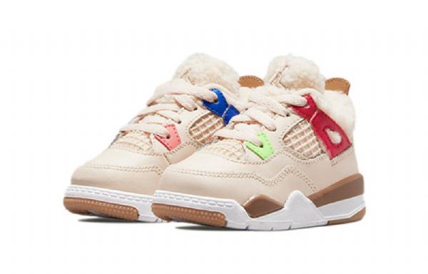 Nike Air Jordan 4 Retro Td Sko Til Børn Khaki