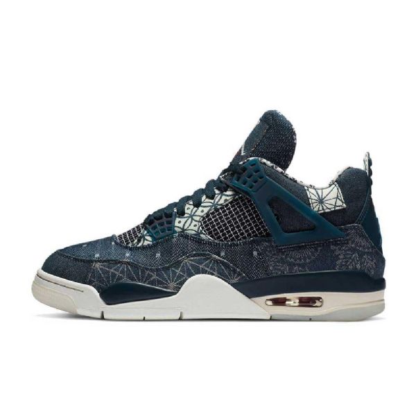 Nike Air Jordan 4 Sashiko Deep Ocean Sko Til Damer Marineblå