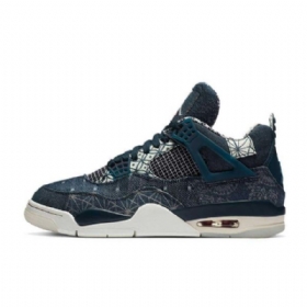 Nike Air Jordan 4 Sashiko Deep Ocean Sko Til Damer Marineblå
