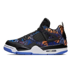 Nike Air Jordan 4 Sko Til Mænd Sort Flerfarvet
