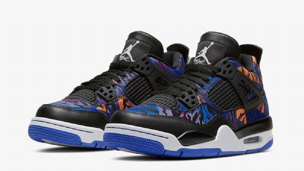 Nike Air Jordan 4 Sko Til Mænd Sort Flerfarvet