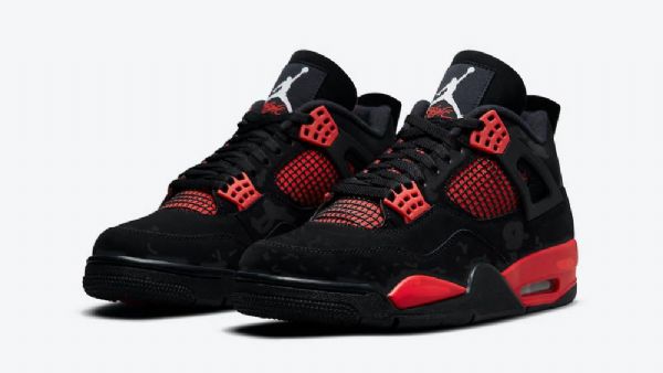 Nike Air Jordan 4 Thunder Sko Til Damer Sort Rød