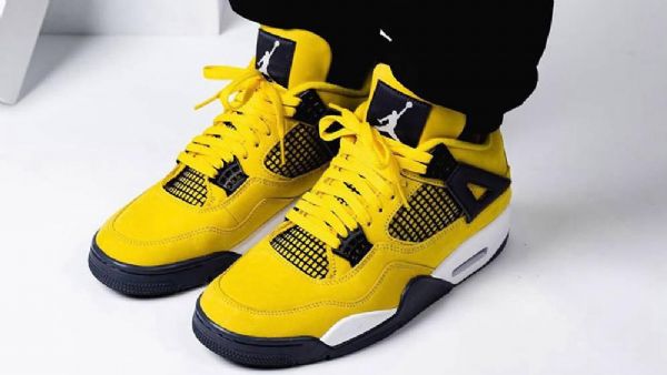 Nike Air Jordan 4ning Sko Til Mænd Gul