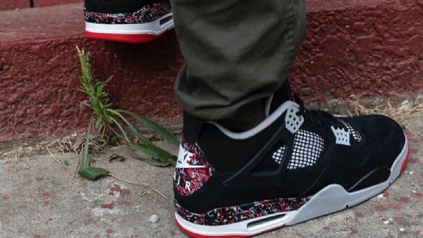 Nike Drake Ovo Jordan 4 Splatter Sko Til Mænd Sort