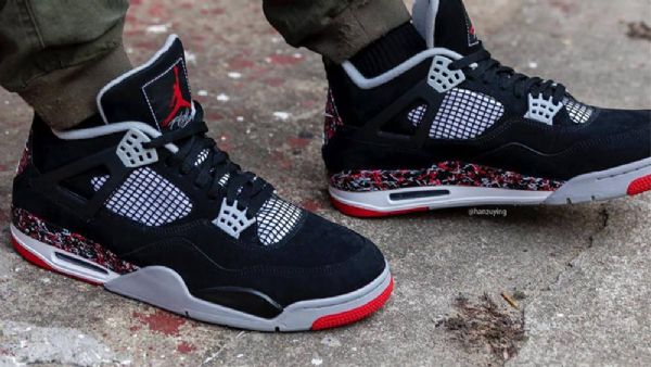 Nike Drake Ovo Jordan 4 Splatter Sko Til Mænd Sort
