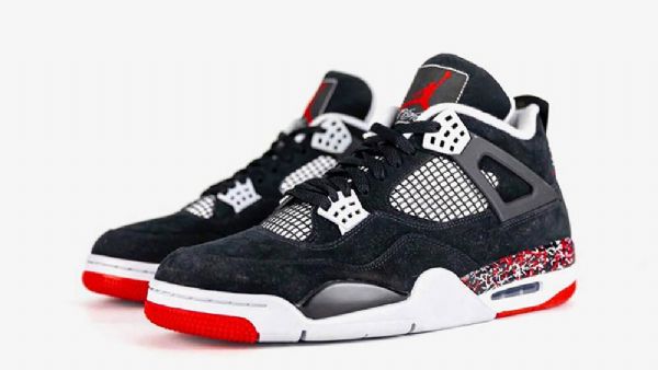 Nike Drake Ovo Jordan 4 Splatter Sko Til Mænd Sort