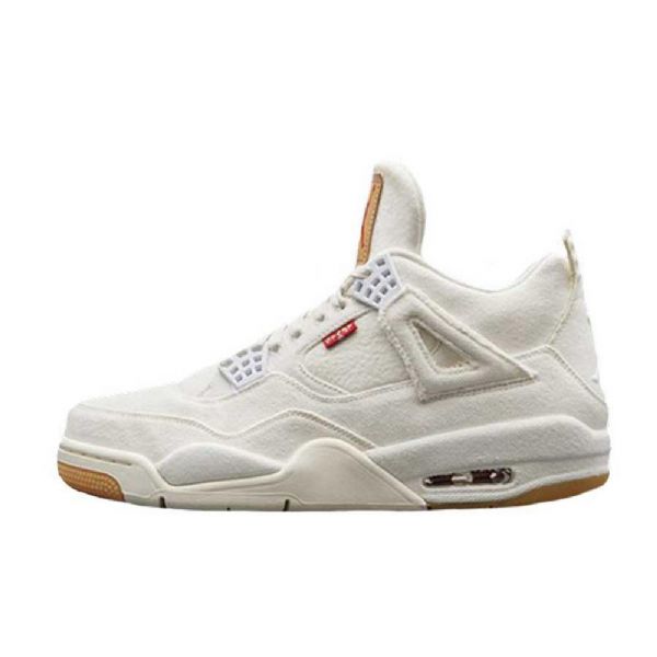 Nike Levis Air Jordan 4 Sko Til Mænd Hvid