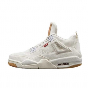 Nike Levis Air Jordan 4 Sko Til Mænd Hvid