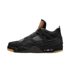 Nike Levis Air Jordan 4 Sko Til Mænd Sort