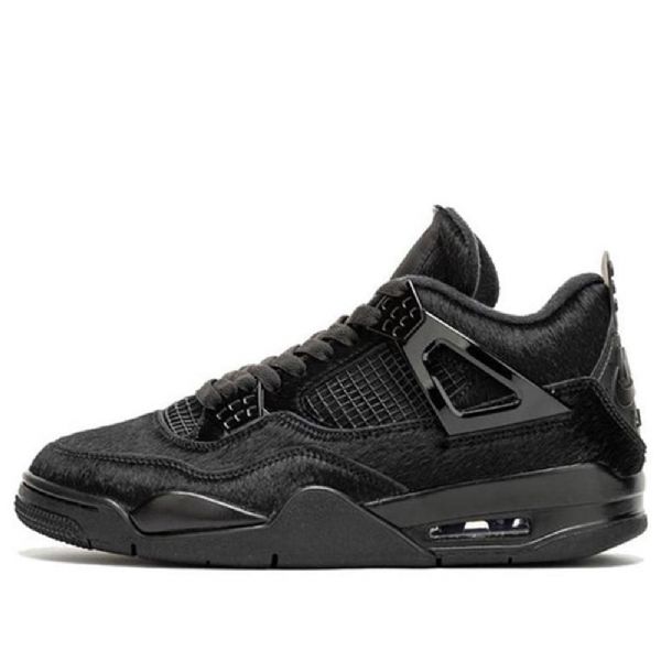 Nike Olivia Kim Air Jordan 4 Retro Basketball Sko Til Damer Sort