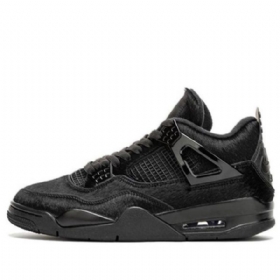 Nike Olivia Kim Air Jordan 4 Retro Basketball Sko Til Damer Sort