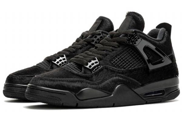 Nike Olivia Kim Air Jordan 4 Retro Basketball Sko Til Damer Sort