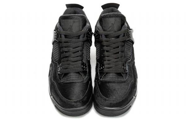 Nike Olivia Kim Air Jordan 4 Retro Basketball Sko Til Damer Sort