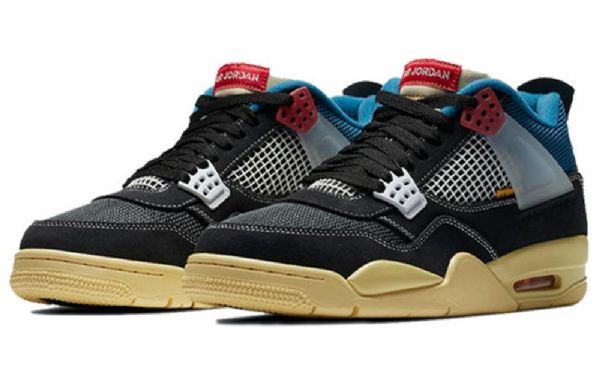 Nike Union La Air Jordan 4 Retro Basketball Sko Til Mænd Sort
