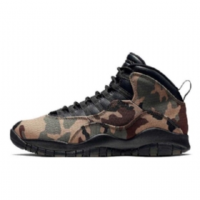 Nike Air Jordan 10 Woodland Sko Til Mænd Camouflage Sort