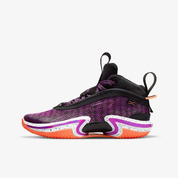 Nike Air Jordan Xxxvi Basketball Sko Til Børn Sort Hvid Mango
