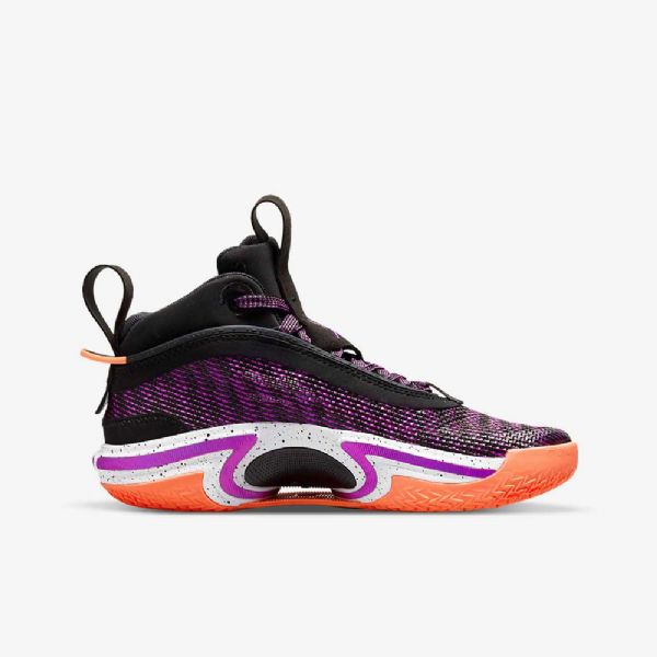 Nike Air Jordan Xxxvi Basketball Sko Til Børn Sort Hvid Mango