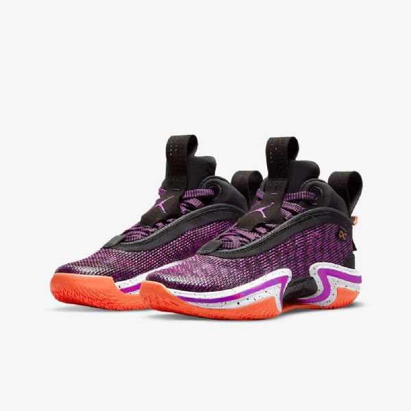 Nike Air Jordan Xxxvi Basketball Sko Til Børn Sort Hvid Mango
