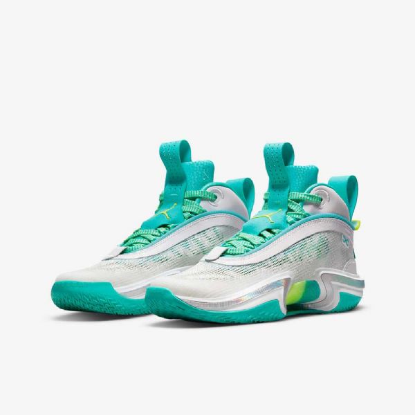 Nike Air Jordan Xxxvi Guo Basketball Sko Til Børn Hvid Sølv