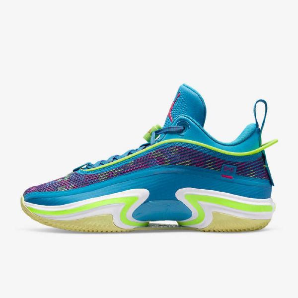Nike Air Jordan Xxxvi Low Toppe Luka Pf Basketball Sko Til Mænd Blå Lilla Lyserød Grøn
