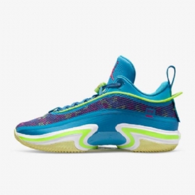 Nike Air Jordan Xxxvi Low Toppe Luka Pf Basketball Sko Til Mænd Blå Lilla Lyserød Grøn