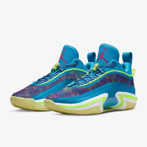 Nike Air Jordan Xxxvi Low Toppe Luka Pf Basketball Sko Til Mænd Blå Lilla Lyserød Grøn