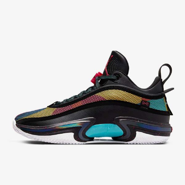 Nike Air Jordan Xxxvi Low Tops Basketball Sko Til Mænd Sort Flerfarvet