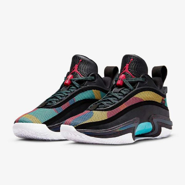 Nike Air Jordan Xxxvi Low Tops Basketball Sko Til Mænd Sort Flerfarvet