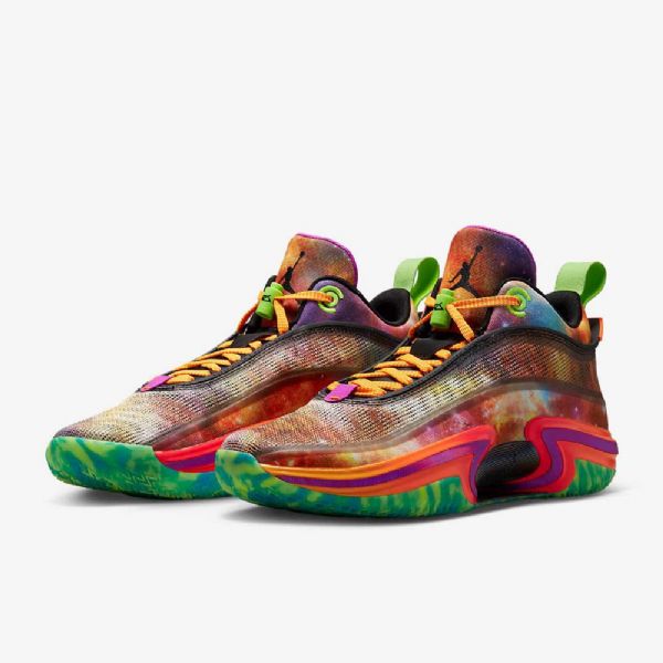 Nike Air Jordan Xxxvi Low Tops Pe Basketball Sko Til Mænd Sort Grøn