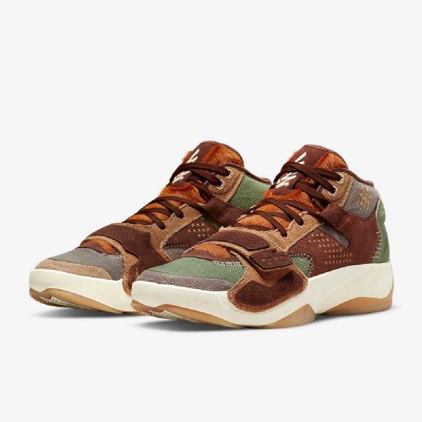 Nike Air Jordan Zion 2 Basketballsko Til Mænd Brun Grøn