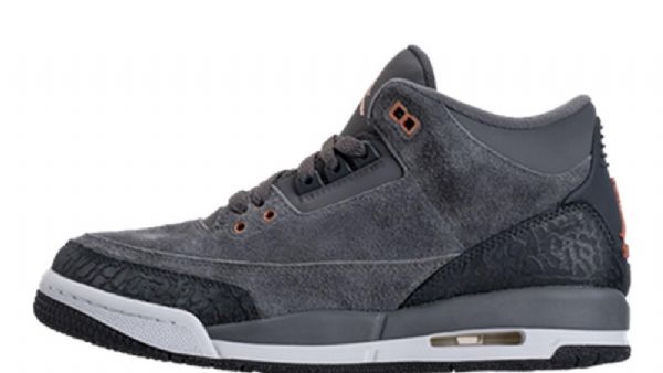 Nike Air Jordan 3 Antracit Bronze Gg Sko Til Mænd Grå