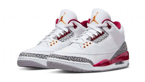 Nike Air Jordan 3 Cardinal Sko Til Damer Hvid Rød
