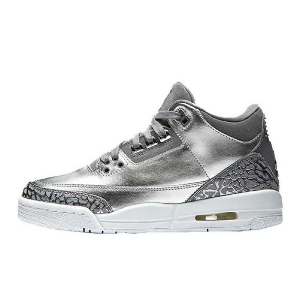 Nike Air Jordan 3 Gs Chrome Sko Til Mænd Sølv