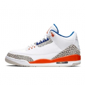 Nike Air Jordan 3 Knicks Sko Til Mænd Orange Blå