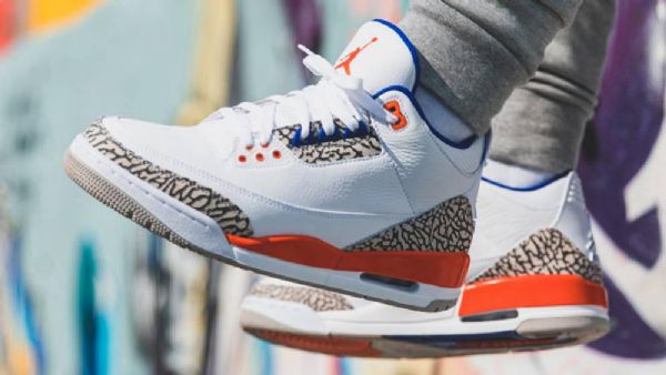 Nike Air Jordan 3 Knicks Sko Til Mænd Orange Blå