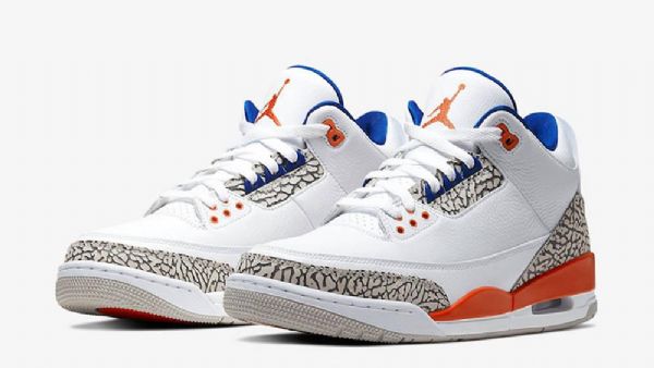 Nike Air Jordan 3 Knicks Sko Til Mænd Orange Blå