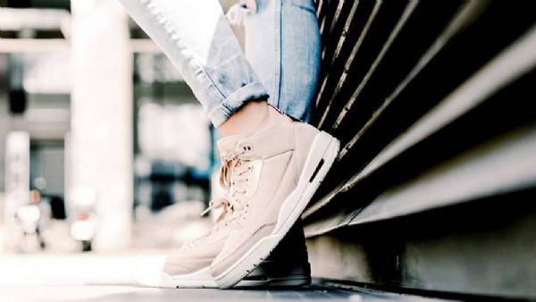 Nike Air Jordan 3 Particle Sko Til Damer Beige