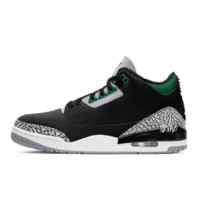 Nike Air Jordan 3 Pine Sko Til Mænd Sort Grøn