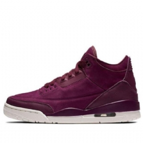 Nike Air Jordan 3 Retro Basketball Sko Til Damer Burgundy