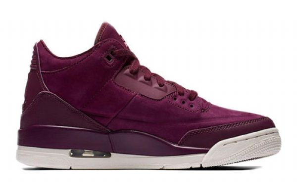 Nike Air Jordan 3 Retro Basketball Sko Til Damer Burgundy