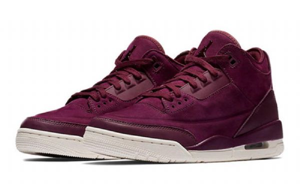 Nike Air Jordan 3 Retro Basketball Sko Til Damer Burgundy