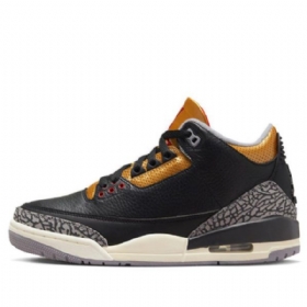 Nike Air Jordan 3 Retro Basketball Sko Til Damer Sort Guld