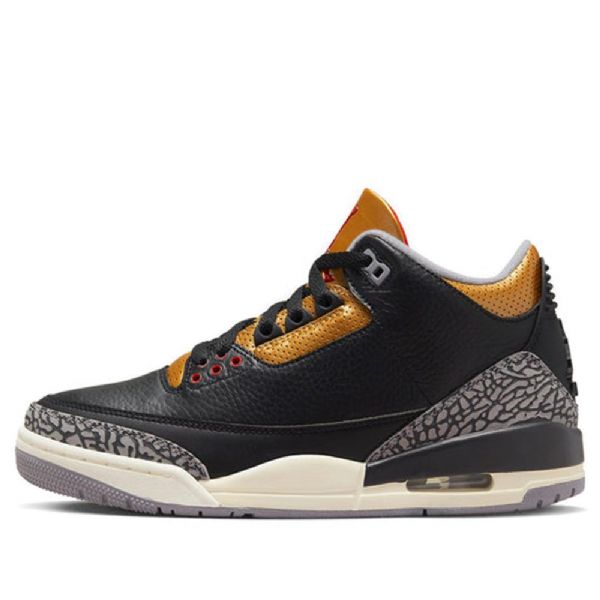 Nike Air Jordan 3 Retro Basketball Sko Til Damer Sort Guld