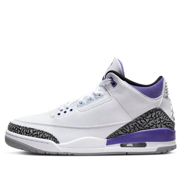 Nike Air Jordan 3 Retro Basketball Sko Til Mænd Sort Hvid Lilla