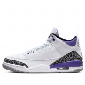 Nike Air Jordan 3 Retro Basketball Sko Til Mænd Sort Hvid Lilla
