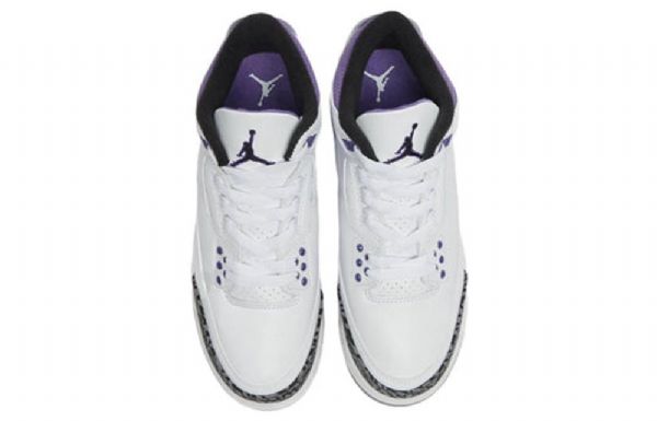 Nike Air Jordan 3 Retro Basketball Sko Til Mænd Sort Hvid Lilla