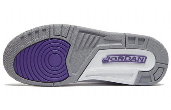 Nike Air Jordan 3 Retro Basketball Sko Til Mænd Sort Hvid Lilla