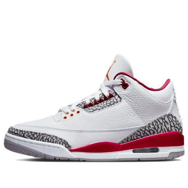 Nike Air Jordan 3 Retro Cardinal Basketball Sko Til Mænd Hvid Rød
